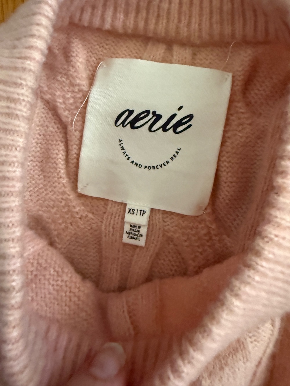 Aerie pink oversized soft cable knit sweater XS - Picture 10 of 11